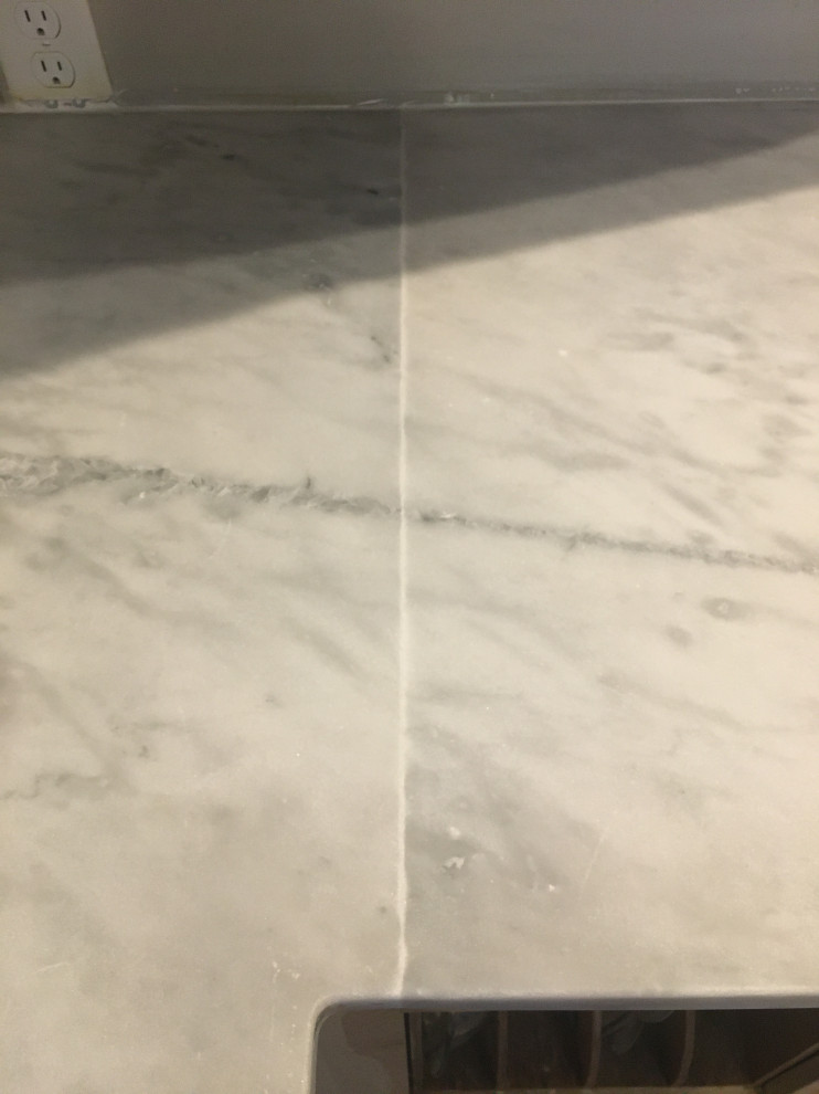 Seams in marble countertops