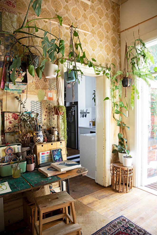 This is an example of a bohemian home office in Melbourne.
