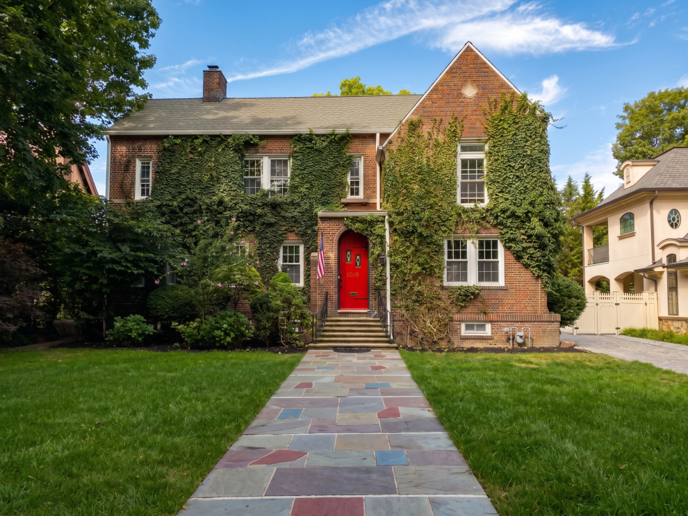 Brick Colonial Exterior Before Renovation