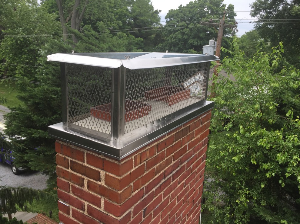 Installation of Multi Flue Chimney Cap Traditional Baltimore by