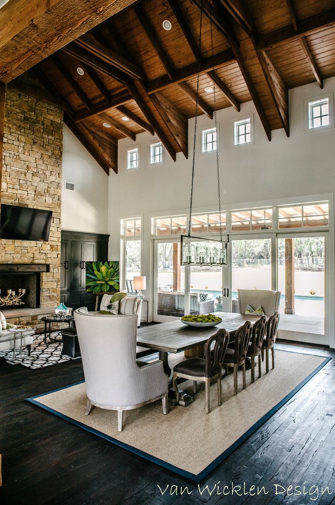Transitional dining room photo in Austin