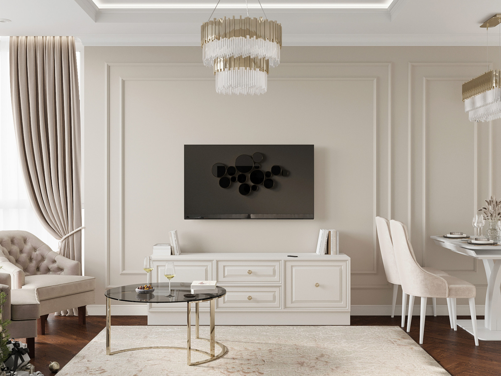 Дизайн-проект квартиры в стиле современная классика