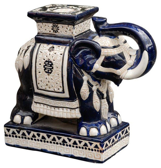 Vintage Ceramic Elephant Garden Stool Asian Accent And Vintage Ceramic Elephant Garden Stool