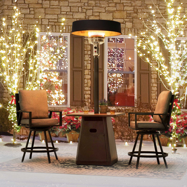 Sunjoy 45,000 BTU Black Steel Frame Outdoor Patio Standing Propane