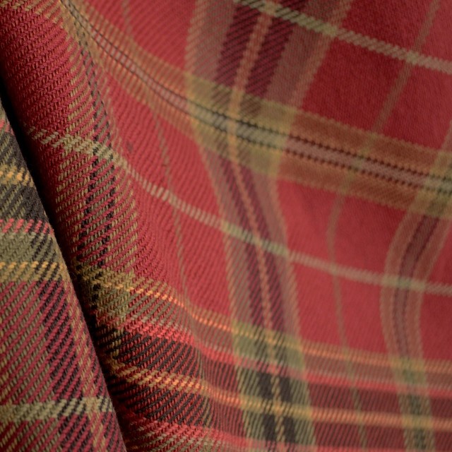 Roth D2892 Parkhill Cardinal Red Khaki Green Beige Plaid Cotton