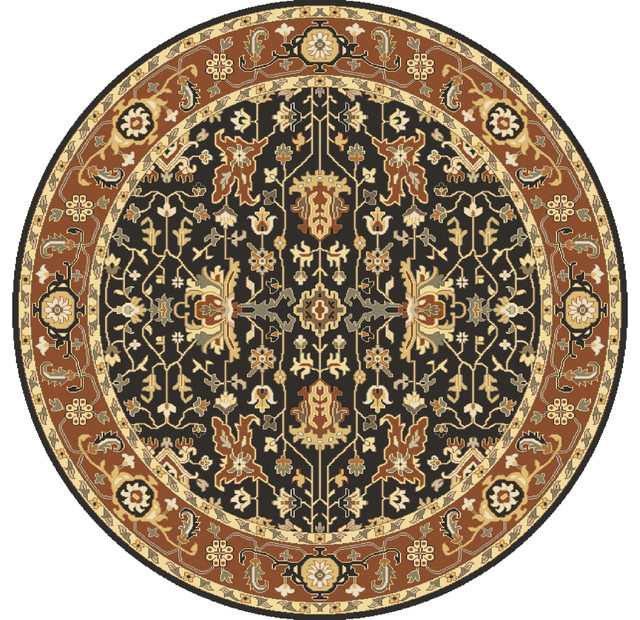 Surya Tj6599 Taj Mahal Black Round Area Rug 8