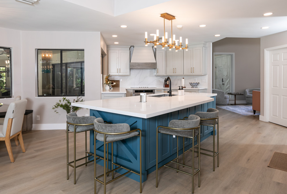 Example of a transitional kitchen design in Miami