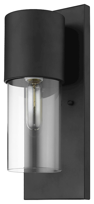 Acclaim Lighting Cooper 1 Light Wall Sconce, Matte Black/Clear
