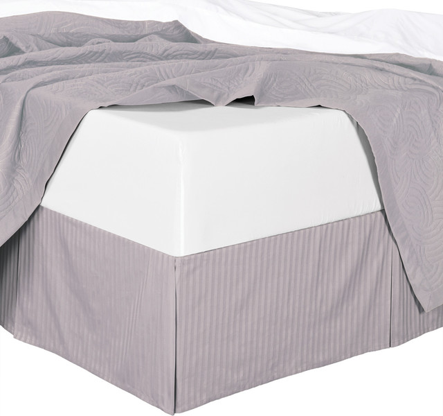 Cotton Split Corners Stripe 14" Drop Bed Skirt Contemporary