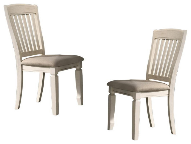 Belle Oak Cream Slat Back Dining Chairs