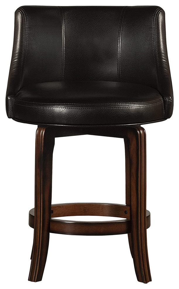 Transitional Counter Stool, Rubberwood Base and Swiveling Seat Transitional Bar Stools And