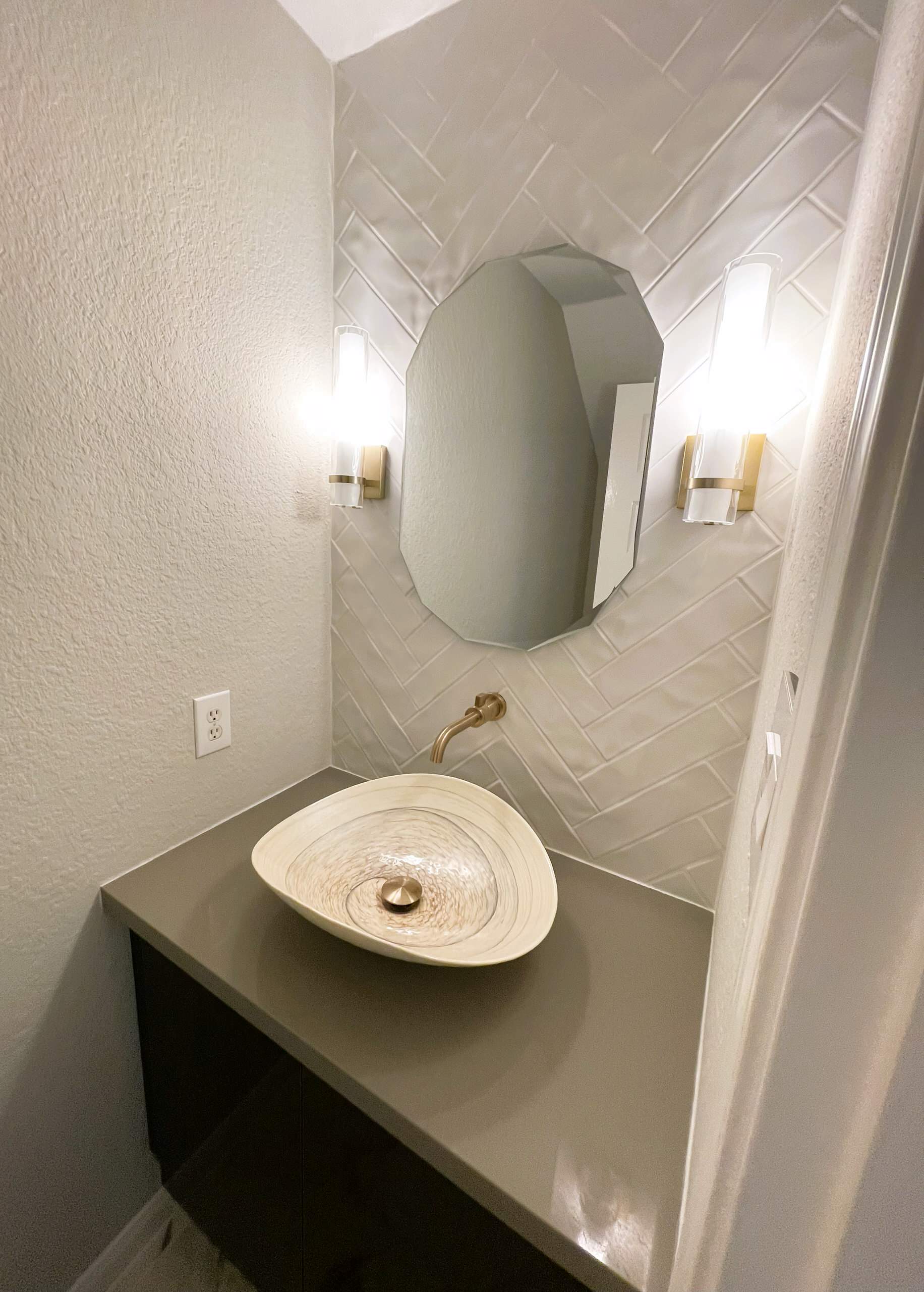 Powder room remodeling in Cypress