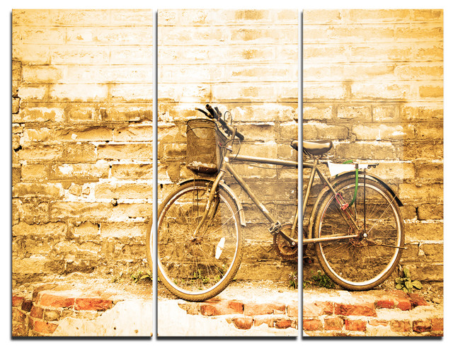 Vintage Bicycle Against Brown Wall Metal Art 3 Panels 36 X28 Contemporary By Design Usa - Metal Vintage Bicycle Wall Art Vintage Bicycle Against Brown Wall Metal Art 3 Panels 36 X28 Contemporary By Design Usa - Metal Vintage Bicycle Wall Art