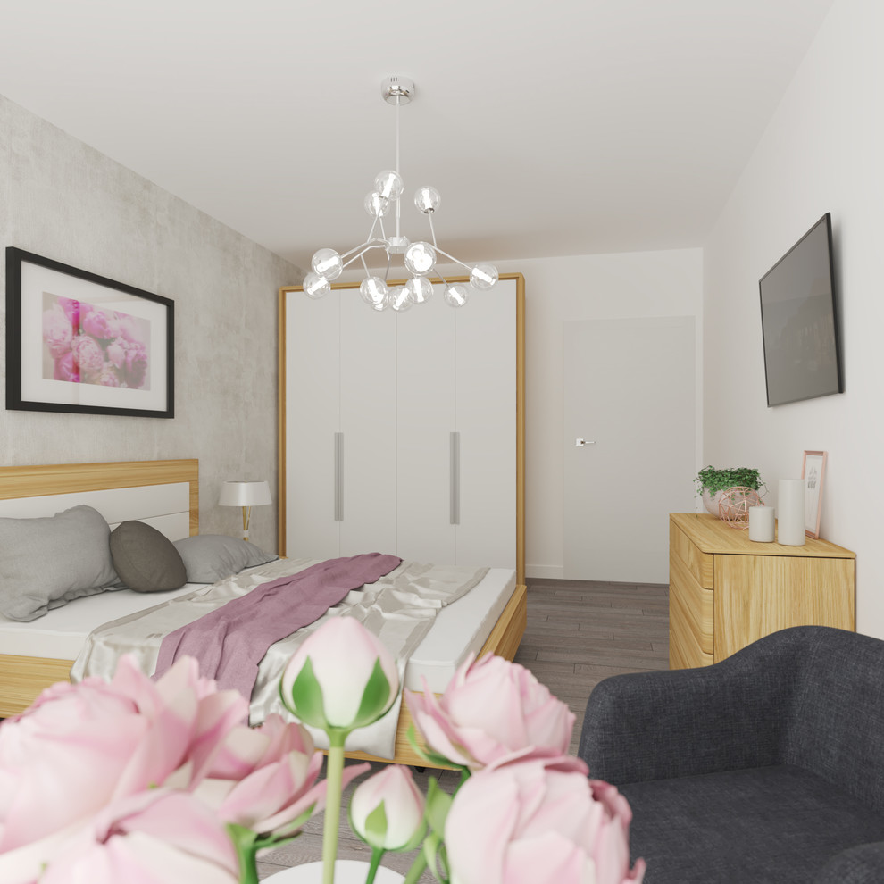 Нежная спальня с пионами