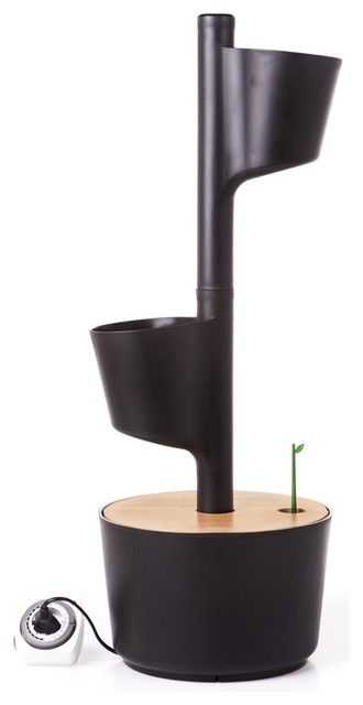 Digital Self-Watering Vertical Garden and Seeds With 2 Planters, Black