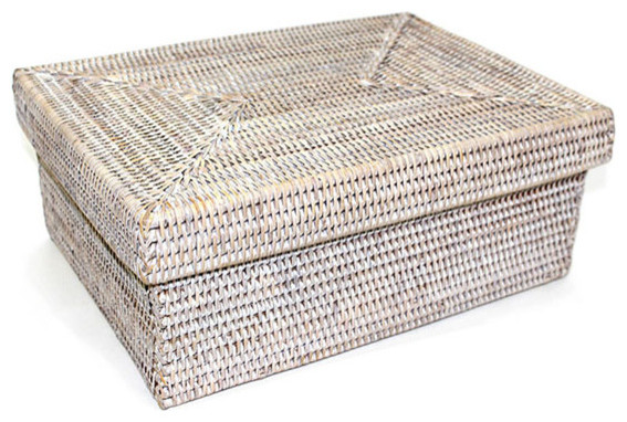 white wicker box with lid