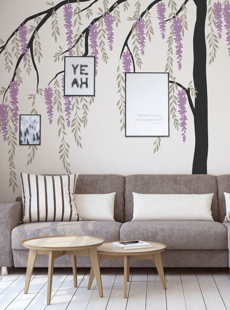 Wisteria Weeping Willow Tree Decal Contemporary Wall Decals By Simple Shapes Houzz - Weeping Willow Home Decor
