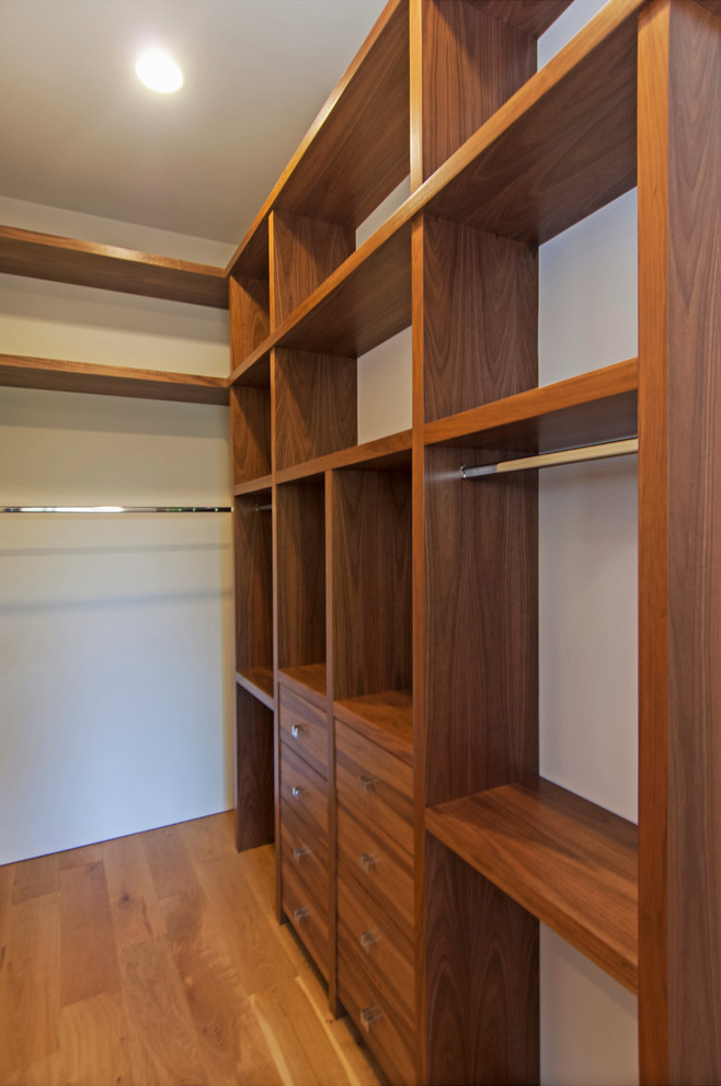 This is an example of a modern storage and wardrobe in Los Angeles.
