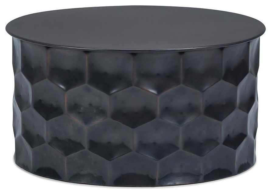 Whitney Metal Storage Coffee Table, 0.25" top Industrial Coffee