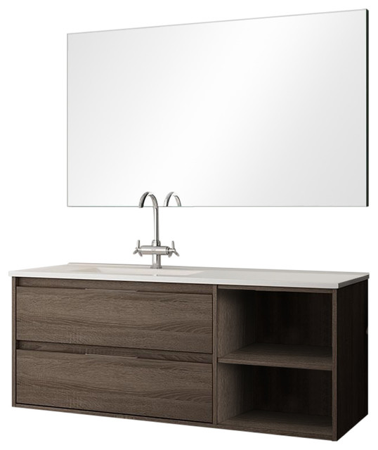 Neo 2-Drawer Bathroom Vanity Unit, Britannia Finish, 80 cm