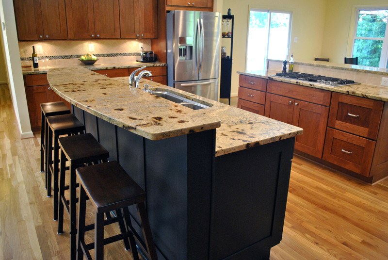 Example of a trendy kitchen design in DC Metro with two islands
