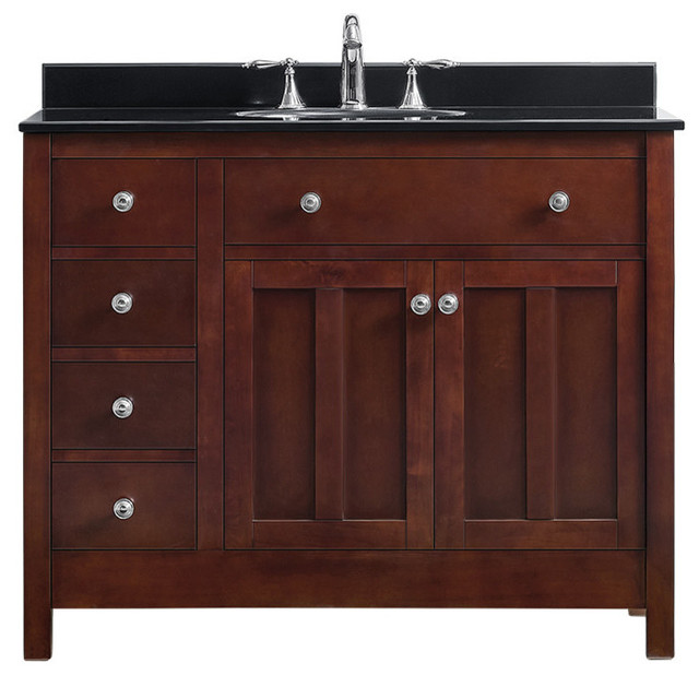 Ove Decors Adam 42 Single Sink Vanity With Carrara Marble Top Dark Cherry