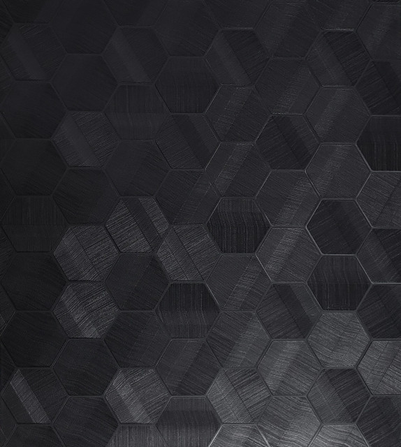 Lamborghini Hexagon Black textured Wallpaper 3D Geometric - Farmhouse -  Wallpaper - by Wallcoverings Mart | Houzz