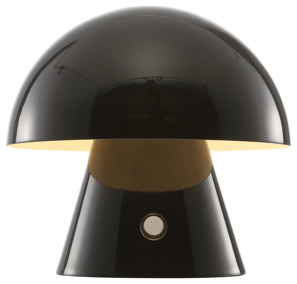 Porcini 7" Contemporary Rechargeable/Cordless Iron LED Mushroom Table