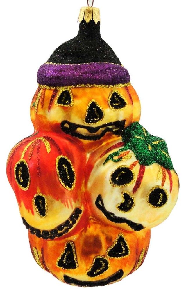 Larry Fraga Pumpkin Patch Blown Glass Halloween Ornament Pumpkin 5959 ...