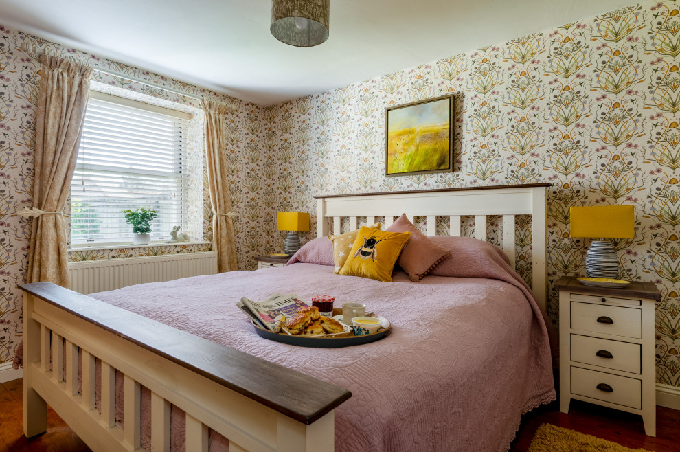 Mid-sized transitional bedroom in Devon.