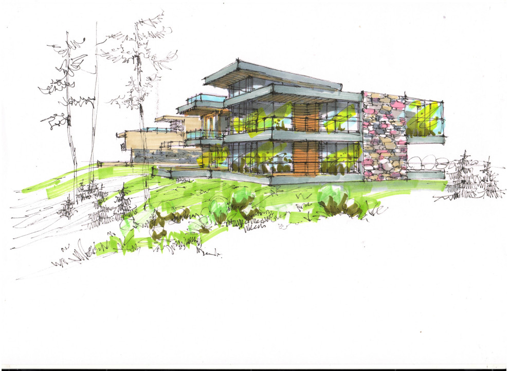 Фор-эскиз современного дома на берегу Лемболовского озера