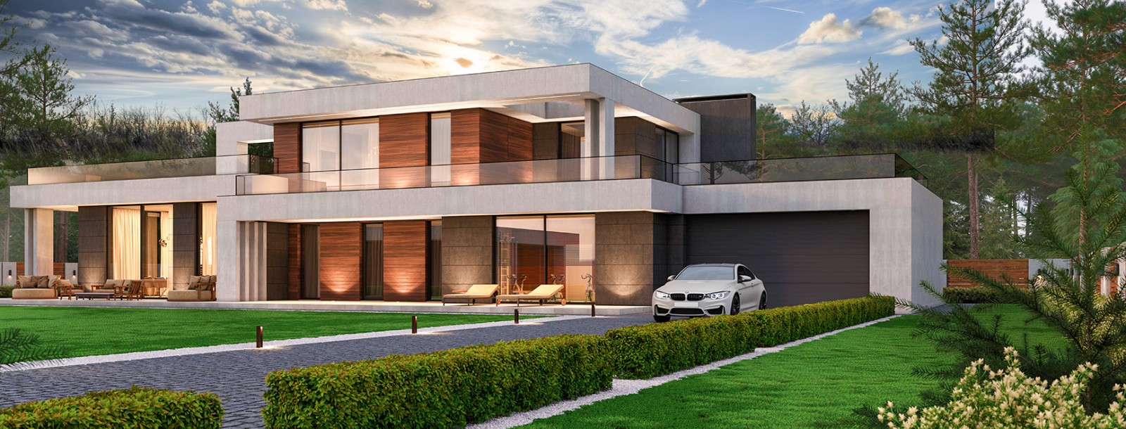 Современные каменные дома