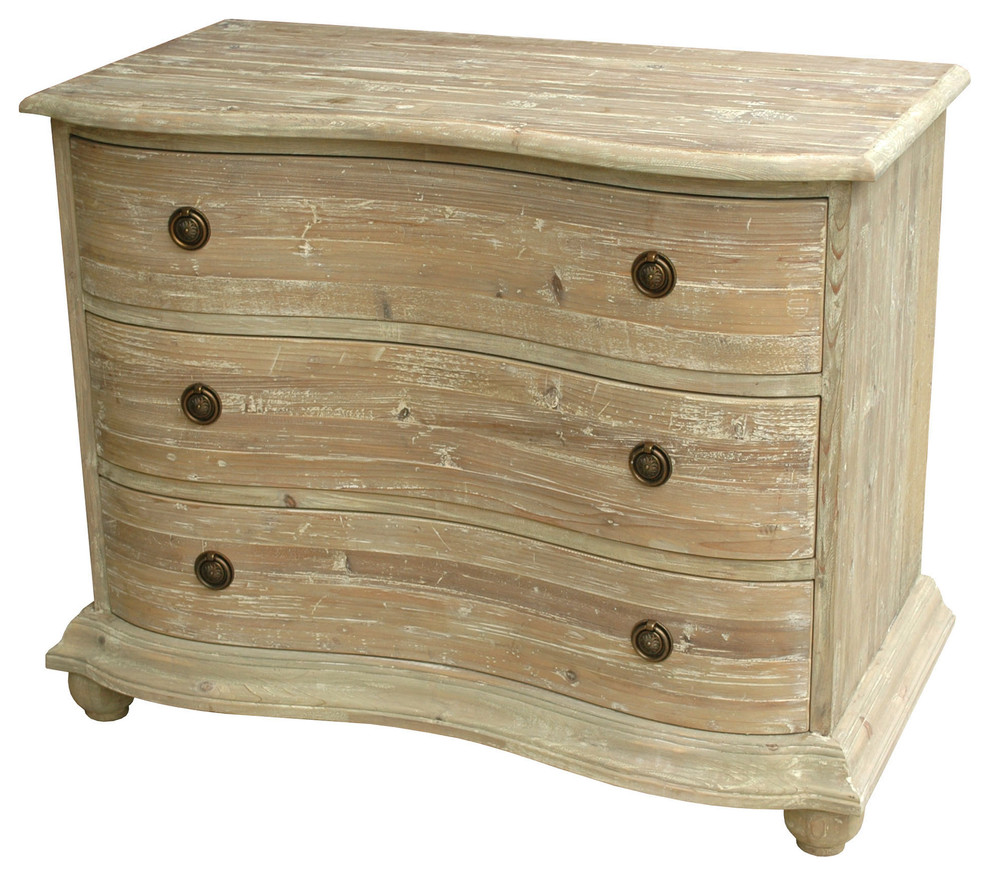 44 Wide Reclaimed Pine Chest Of Drawers Wash Finish Farmhouse