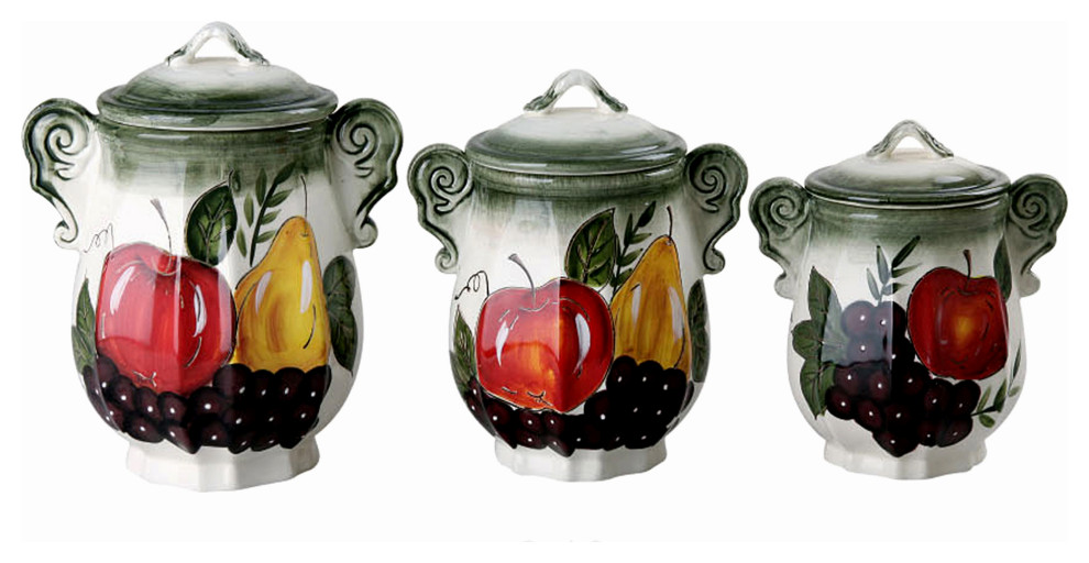 Wild Rose ceramic coffee tea and sugar mini canister set