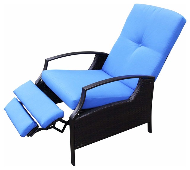 Outsunny Outdoor Rattan Recliner Chair With Cushion Tropical Outsunny Outdoor Rattan Recliner Chair With Cushion