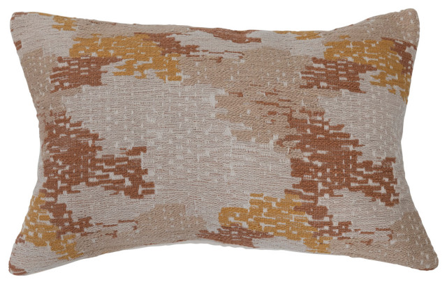 Woven Cotton Blend Jacquard Lumbar Pillow