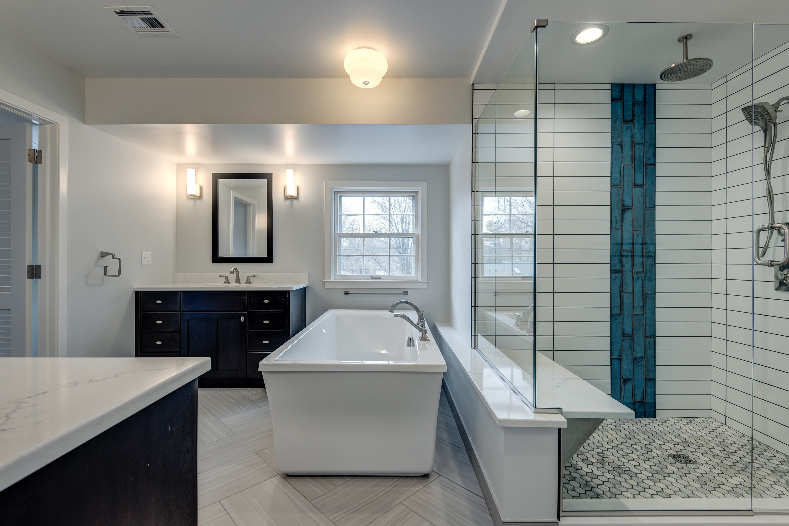 Modern Contemporary Master Bathroom with Argentinian Influence