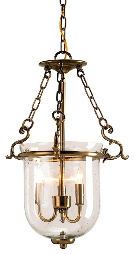 Petit Athena Hanging Glass Dome 3 Light Lantern Pendant