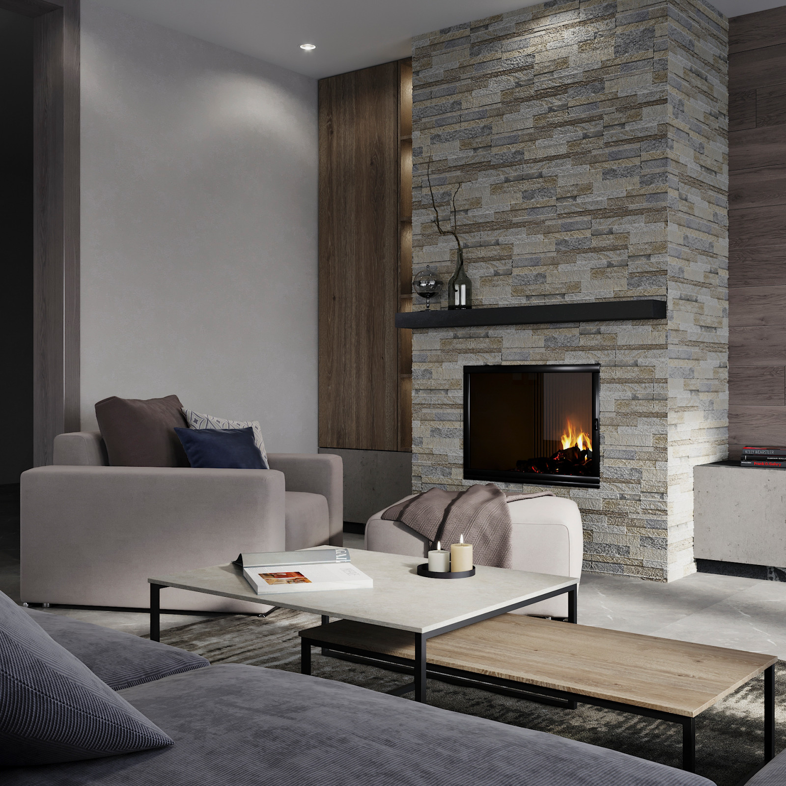 Кухня-гостиная в загородном доме в п. Волочаевка