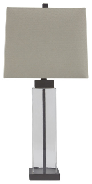 Alvaro Glass Table Lamp, Clear/Bronze L431374