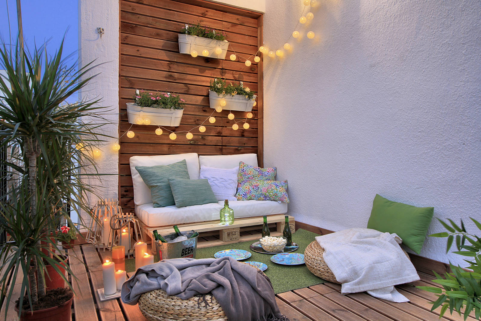 Tappeto Esterno Carpet City Beige 100x200 Cm, Impermeabile E Resistente Per Balcone E Terrazza, Effetto Floreale