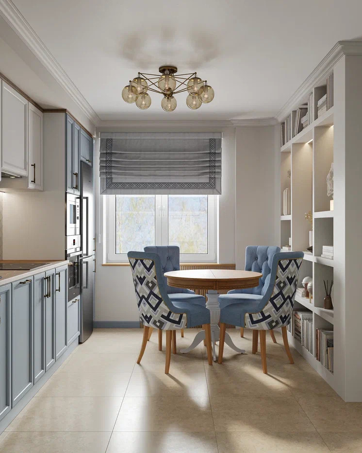 Кухня в голубых оттенках