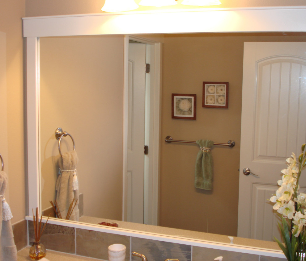 Interior Bathroom Trim on Window and Mirrors