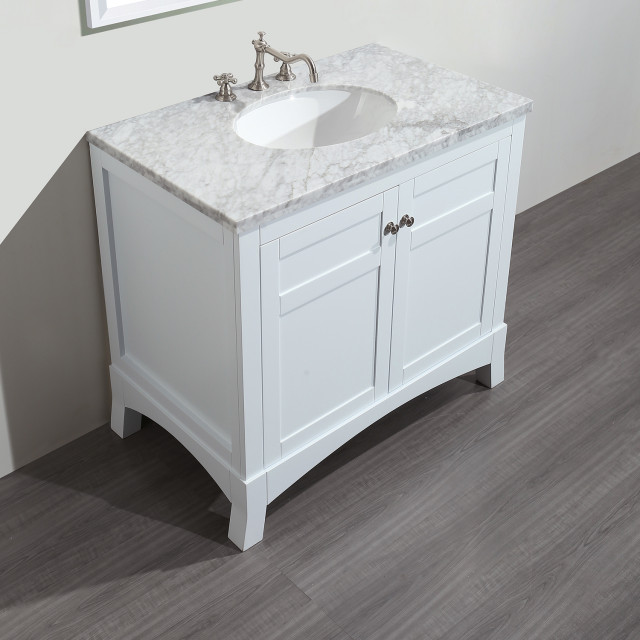New York Bathroom Vanity With Carrera Marble Counter Top and Sink ...