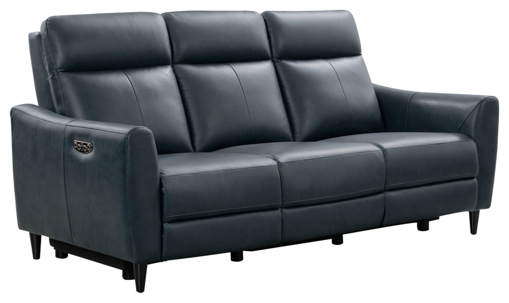 Skye Leather Power Reclining Sofa With Power Headrest Midcentury
