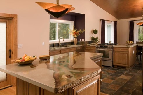 Natural Stained Concrete Countertop Rustic Seattle By