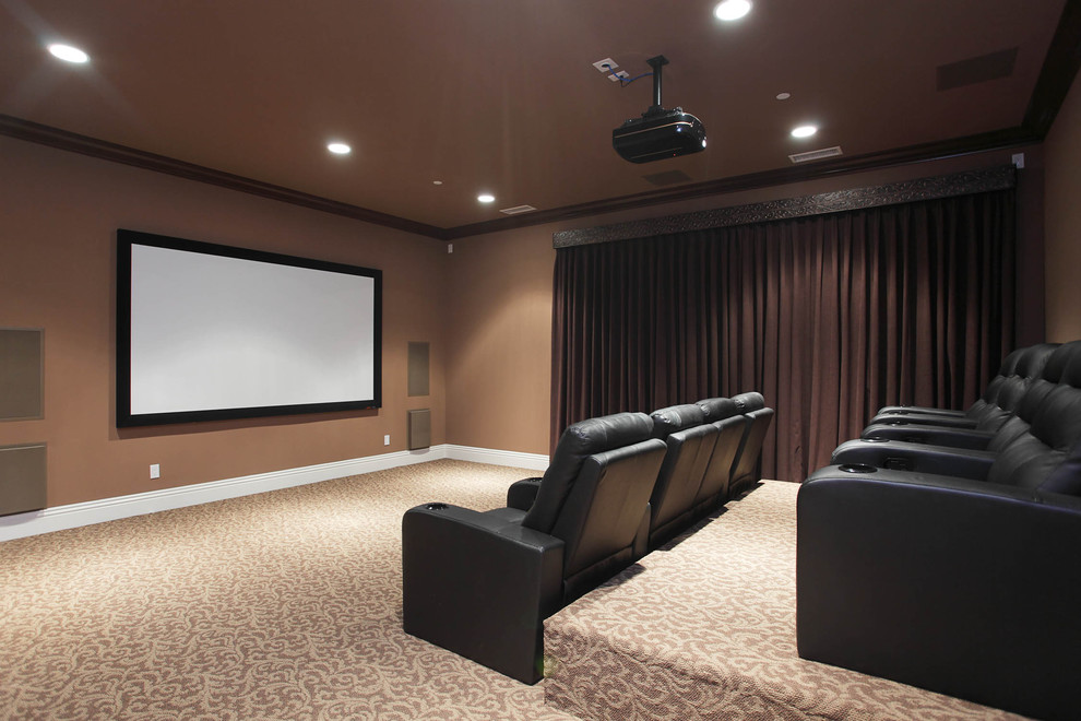 Inspiration for a home cinema in Los Angeles.