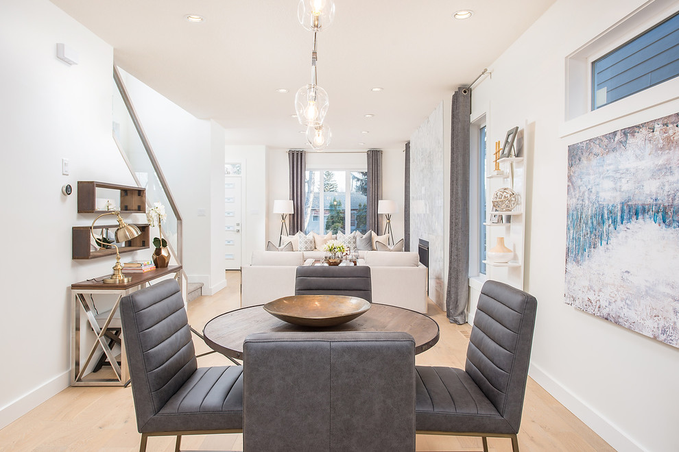 Dining room - transitional dining room idea in Edmonton