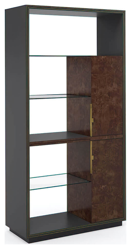 French Art Deco Styler Open Shelf Bar Transitional Wine And