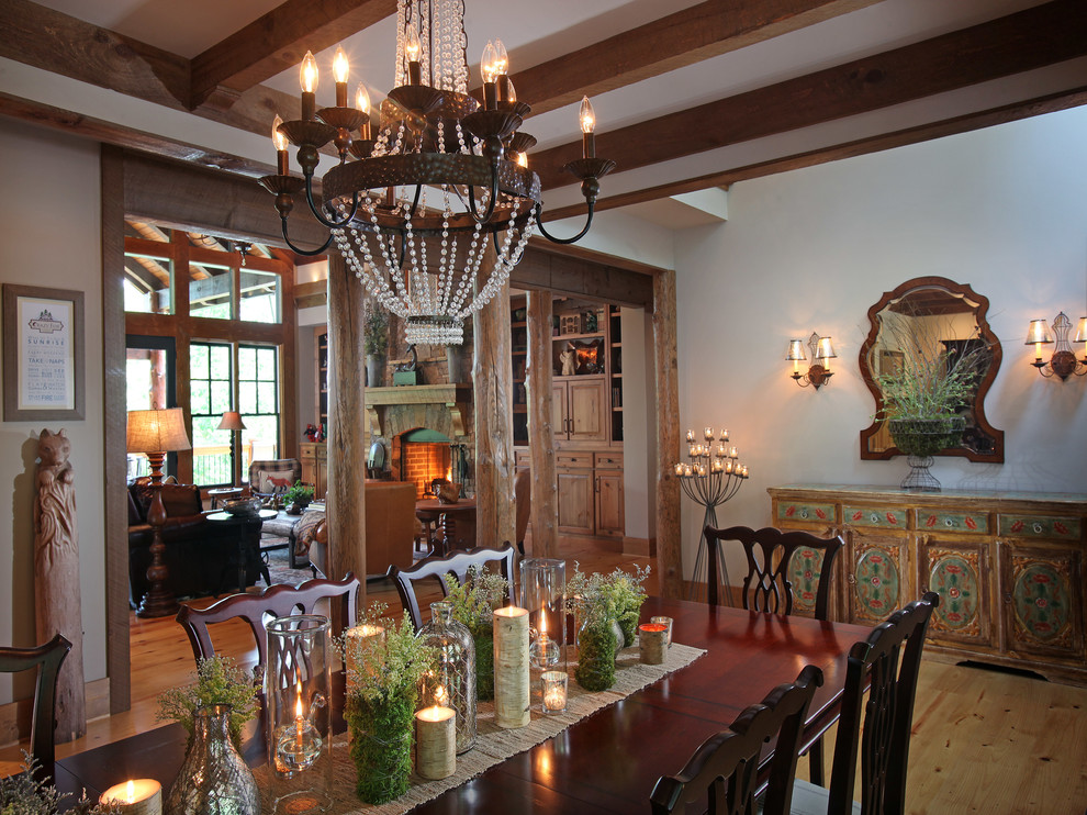 This is an example of a large traditional separate dining room in Atlanta with white walls.
